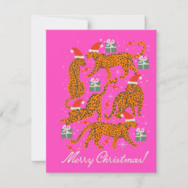 Cartão De Festividades Tigre fashion com lábios vermelhos e chapéus de Na