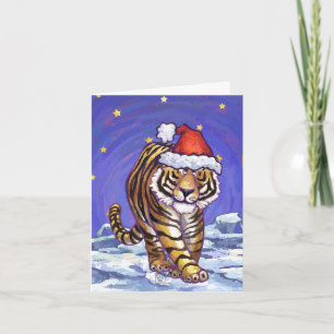 Cartão De Festividades Tigre Natal