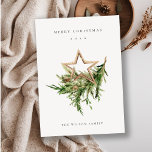 Cartão De Festividades Timber Star Ornament Pine Branch Feliz Natal<br><div class="desc">Se precisar de mais alguma personalização,  por favor,  sinta-se à vontade para me enviar uma mensagem em yellowfebstudio@gmail.com.</div>