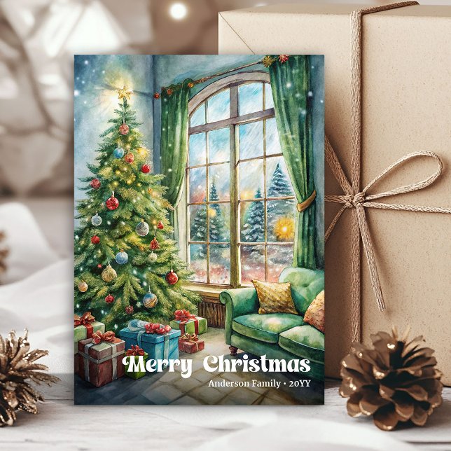 Cartão De Festividades Timeless Christmas interior card red green decor (Timeless Christmas interior card red green decor

)