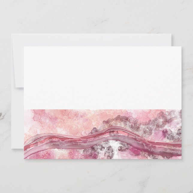 Cartão De Festividades Tinta rosa e vermelha (Frente)