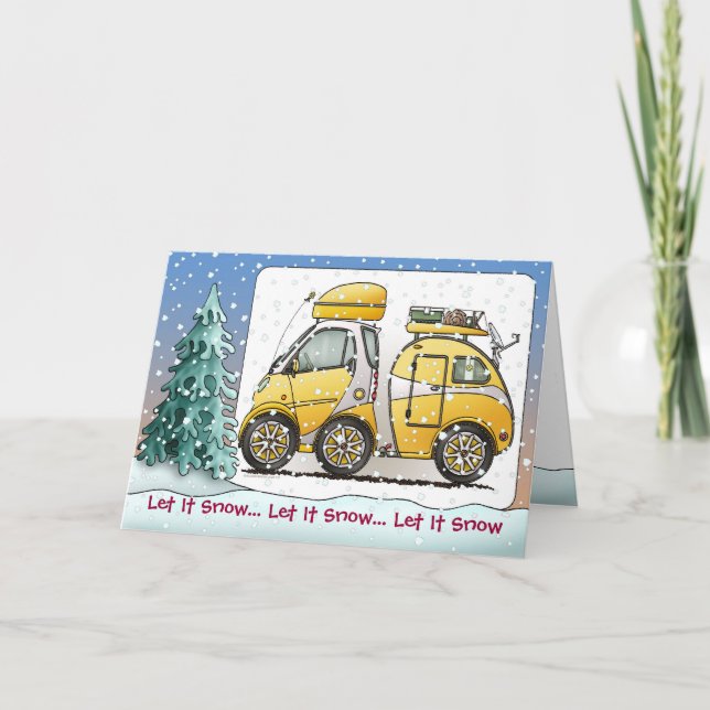 Cartão De Festividades Tiny Tear Drop Camper Holiday Card (Frente)