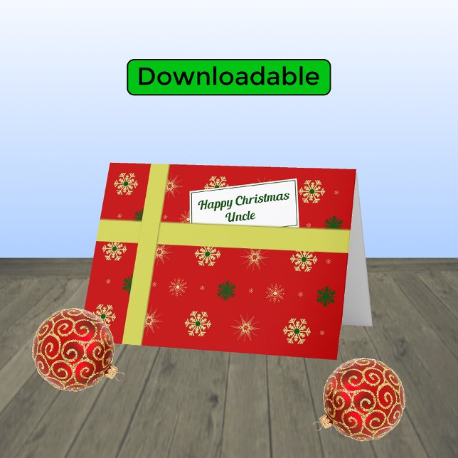 Cartão De Festividades Tio moderno pacote de Natal vermelho (Criador carregado)