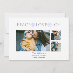 Cartão De Festividades Típica de Fotografias Múltiplas com Amor à Paz