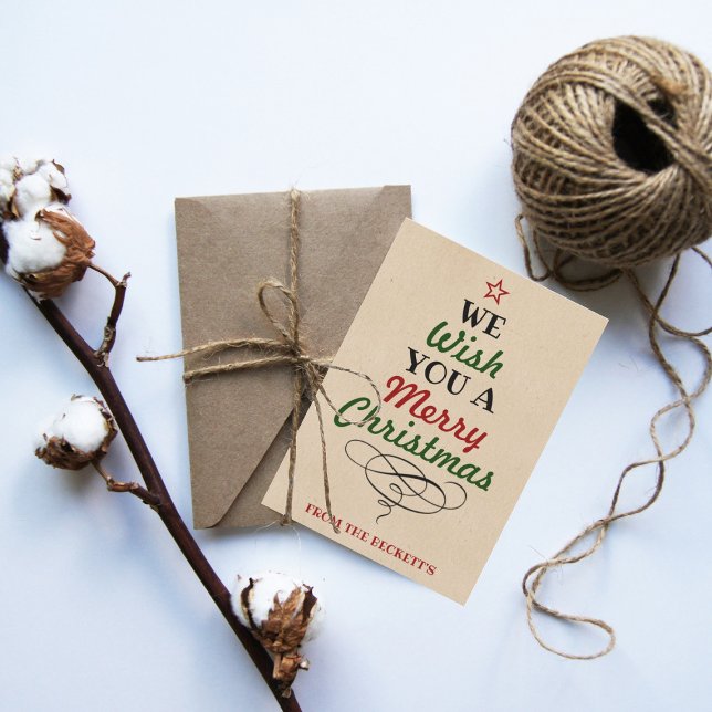 Cartão De Festividades Típica de Trendy Natal Feriado 3 Foto (Criador carregado)