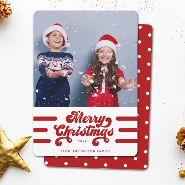 Cartão De Festividades Típica Moderna Simples Divertida Retrora Feliz Nat (Criador carregado)