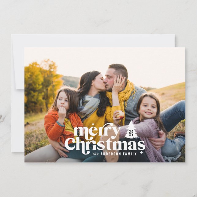 Cartão De Festividades Típica retrógrada Natal moderno (Frente)