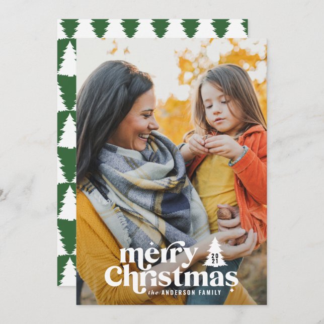 Cartão De Festividades Típica retrógrada Natal moderno (Frente/Verso)