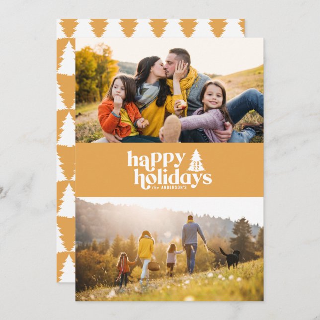 Cartão De Festividades Típica retrógrada, Natal moderno, 1 fotografia (Frente/Verso)