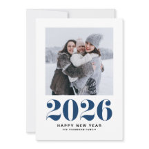 Tipografia Azul marinho 2025 - Foto do Ano Novo