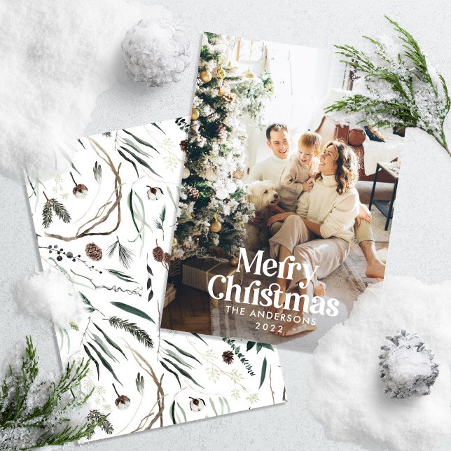 Cartão De Festividades Tipografia botânica moderna e elegante (Criador carregado)