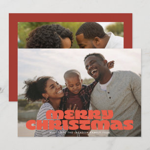 Cartão De Festividades Tipografia da Feliz MODERN BOLD retro Quistmas fot