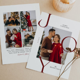 Cartão De Festividades Tipografia de Alegria Foto de Natal Moderna