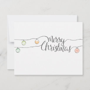 Cartão De Festividades Tipografia de Feliz Natal & Enfeites de Natal