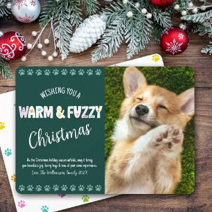 Cartão De Festividades Típografia de Foto de Natal de Animal de Estimação