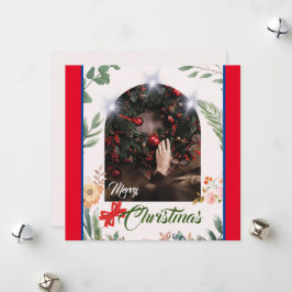 Cartão De Festividades Tipografia de fotografia em arco de chico natal