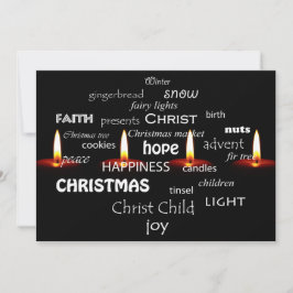 Cartão De Festividades Tipografia de Natal e Velas