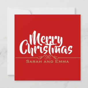 Cartão De Festividades Tipografia de Natal Vermelho
