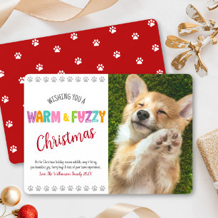 Cartão De Festividades Tipografia Divertida de Foto de Natal de Animal de