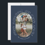 Cartão De Festividades Tipografia elegante do marinho moderno botânica<br><div class="desc">Marinho azul moderno,  verde tablet arco foto elegante rústica,  cruz,  cor d'água,  cor seca,  cor botânica,  cor muda,  cor de Natal.</div>