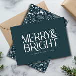 Cartão De Festividades Tipografia Elegante Feliz Botânica e Brilho<br><div class="desc">Feliz Botânica Elegante e Cartão de Férias Brilhante</div>