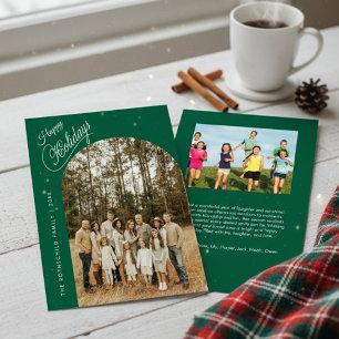 Cartão De Festividades Tipografia Elegante Foto de Família Moderna em Arc