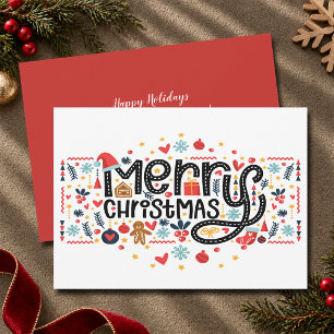 Cartão De Festividades Tipografia Feliz Natal