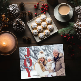 Cartão De Festividades Tipografia Moderna Alegria Minimalista 1 Foto Xadr