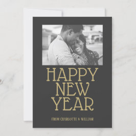 Cartão De Festividades Tipografia Moderna do feliz ano novo Personalizada