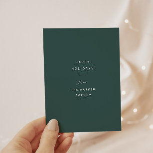 Cartão De Festividades Tipografia moderna e mínima verde corporativa
