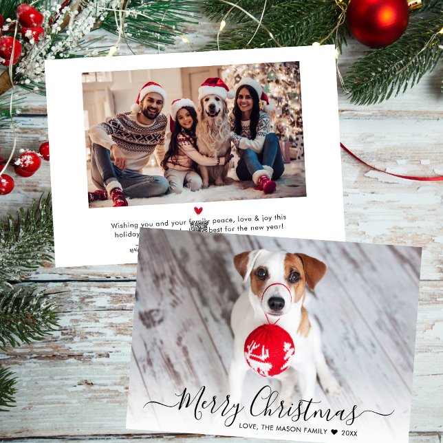 Cartão De Festividades Tipografia Moderna Simples 2 Foto Natal (Criador carregado)