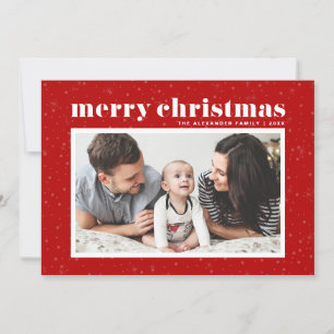 Cartão De Festividades Tipografia Negra Foto de Natal Feliz