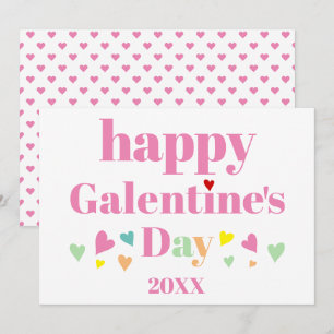 Cartão De Festividades Tipografia rosa Feliz Dia das Galentinas