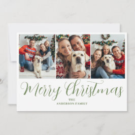 Cartão De Festividades Tipografia Verde de Natal 3