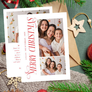 Cartão De Festividades Tipografia Vermelha Moderna Feliz Natal 3 Foto