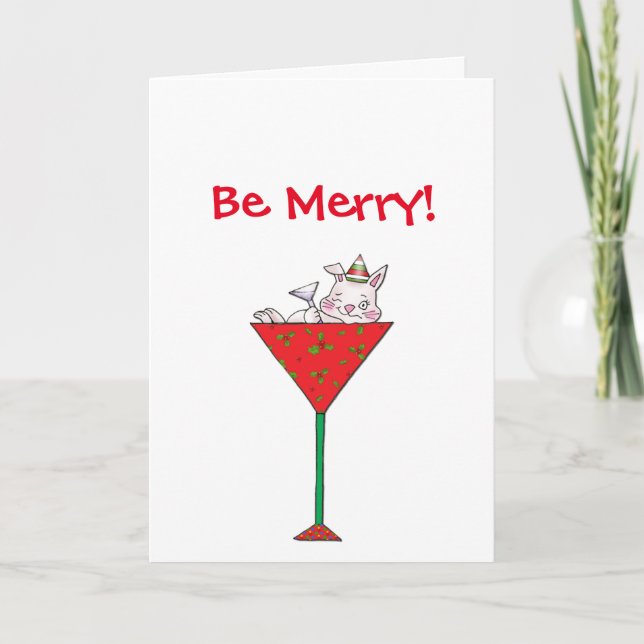 Cartão De Festividades Tipsy-tini's Rabbit (Frente)