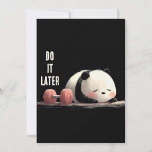 Cartão De Festividades Tired Panda Gym – Arte Divertida de Treino Fofa