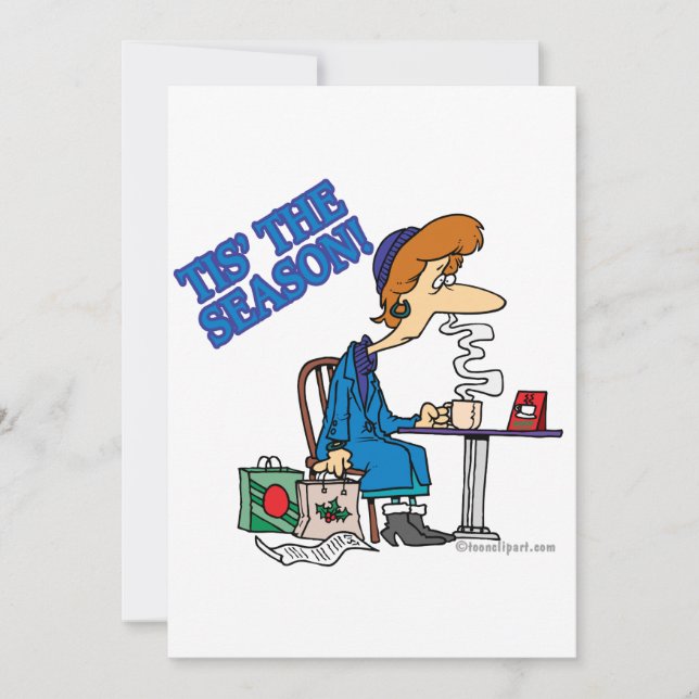 Cartão De Festividades TIS THE SEASON exhausted xmas shopper (Frente)