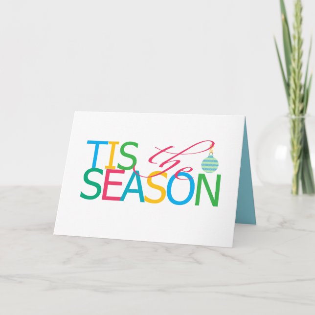 Cartão De Festividades Tis the Season Folded Holiday Card (Frente)