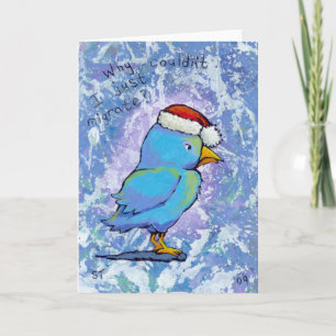 Cartão De Festividades Titled:  Tiny Art #598 - Angry Santa Bird ART