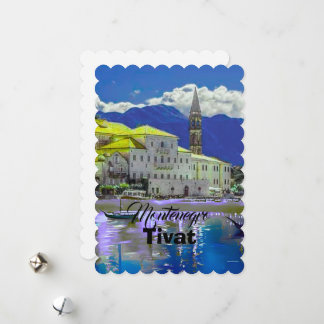 Cartão De Festividades Tivat Montenegro, modern  postcard, Coast Travel A