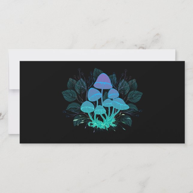Cartão De Festividades Toadstools em arbustos (Frente)