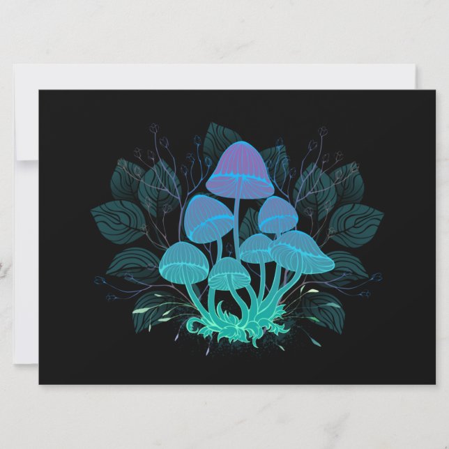 Cartão De Festividades Toadstools em arbustos (Frente)