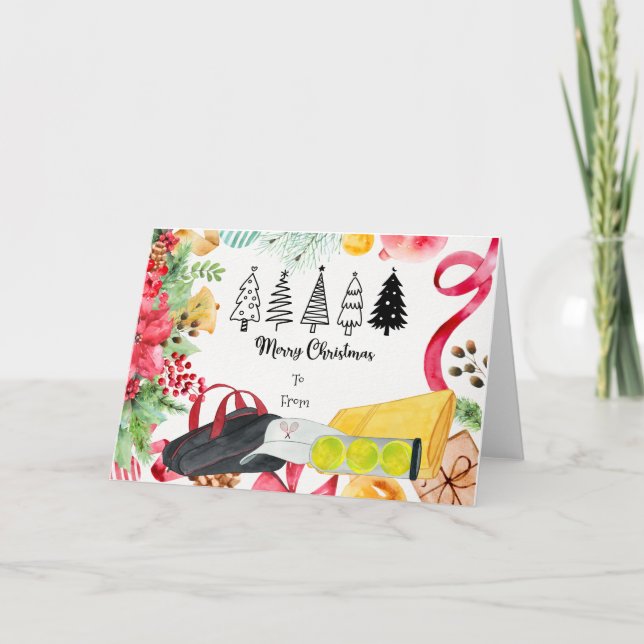 Cartão De Festividades Toalha de saco de tênis de Natal tênis (Frente)