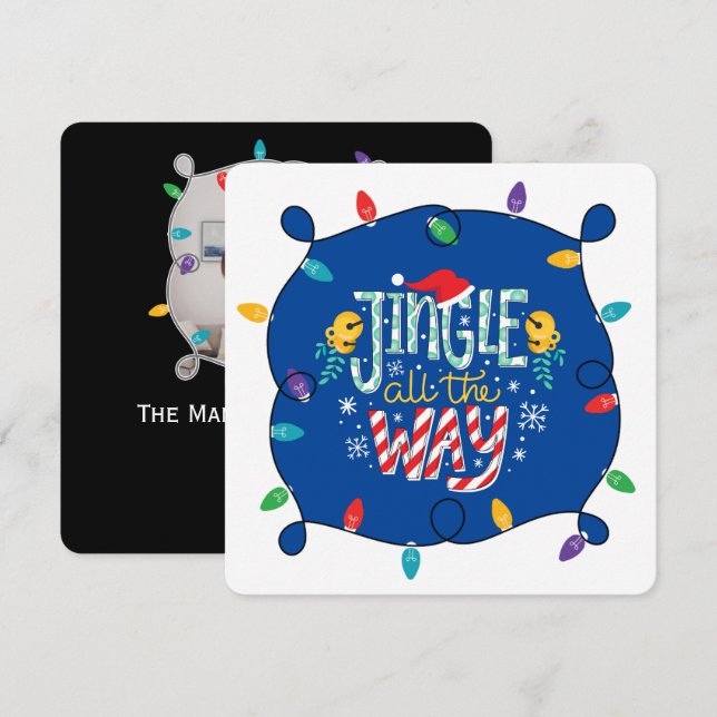 Cartão De Festividades Tocar o sino a todo o caminho (adicione sua foto) (Frente/Verso)