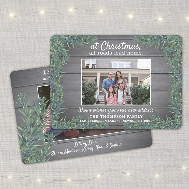 Cartão De Festividades Todas as estradas levam à mudança principal do end (Criador carregado)