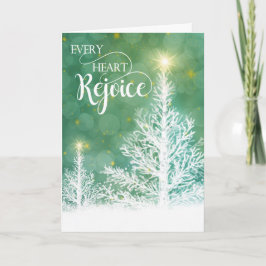 Cartão De Festividades Todo Coração Alegra-se Pinheiro de Inverno Religio