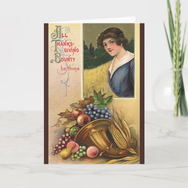 Cartão De Festividades Todo o Prêmio de Ação de Graças Seja Teu (Frente)