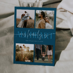 Cartão De Festividades Todos Coração Teal Multi Foto Dia dos Namorados