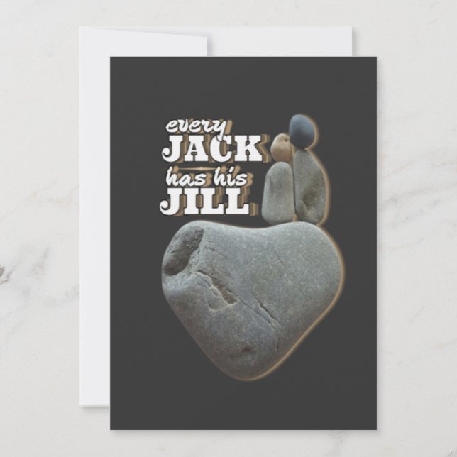 Cartão De Festividades Todos os Jack têm a sua "Jill - Love Rules Stone A (Frente)